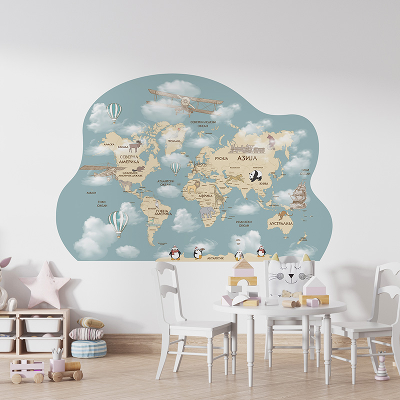 Mapa sveta 4 stiker